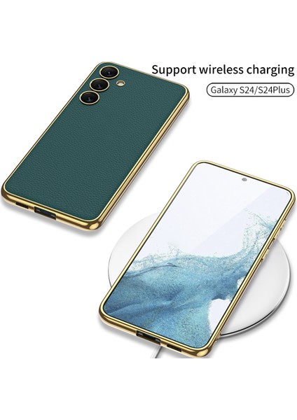 Samsung Galaxy S24+ Elektraplatma Deri Kaplamalı Tpu Çerçeve Pc Arka Kapak (Yurt Dışından) indirimleri