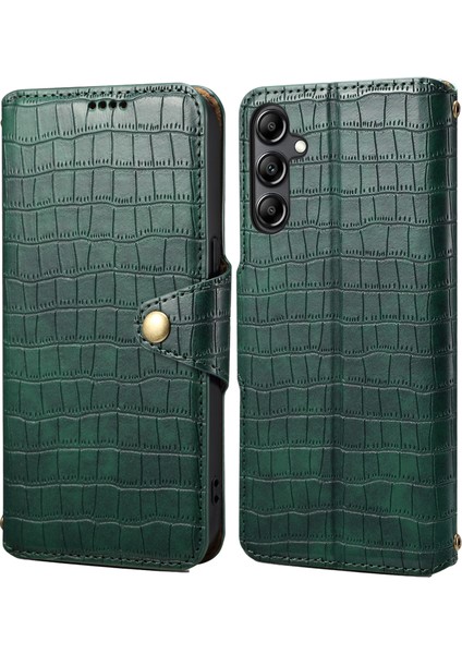 Samsung Galaxy S24 Deri Timsah Doku Telefon Stand Kapağı (Yurt Dışından)