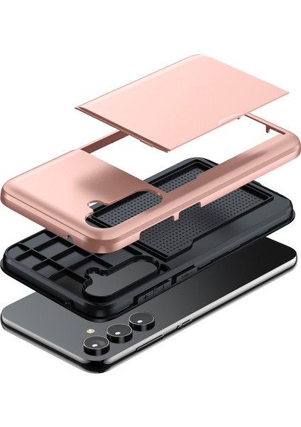 Samsung Galaxy S24+ Tpu + Pc Telefon Kapağı Slayt Kartı Tutucu (Yurt Dışından)