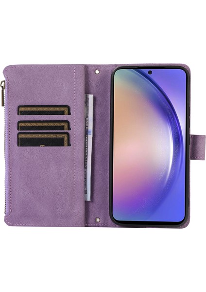 Samsung Galaxy S24 Cep Telefonu Kılıfı 9 Kart Yuvaları Fermuar Cüzdan Deri Stand Kapağı (Yurt Dışından) fiyatları