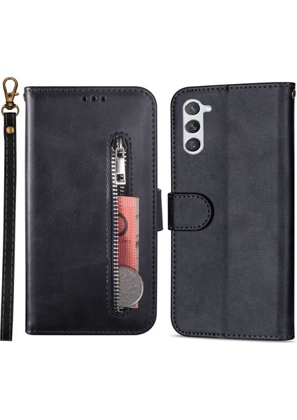 Samsung Galaxy S24+ Cüzdan Standı ile Zipper Cep Deri Kapağı (Yurt Dışından)