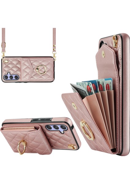 Samsung Galaxy S24+ Cep Telefonu Kılıf Kart Çanta Yüzüğü Kickstand Pu+ Tpu Crossbody Cover (Yurt Dışından) fiyatları
