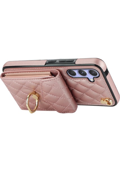 Samsung Galaxy S24+ Cep Telefonu Kılıf Kart Çanta Yüzüğü Kickstand Pu+ Tpu Crossbody Cover (Yurt Dışından) modelleri