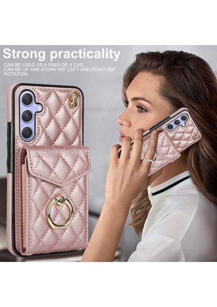 Samsung Galaxy S24+ Cep Telefonu Kılıf Kart Çanta Yüzüğü Kickstand Pu+ Tpu Crossbody Cover (Yurt Dışından) indirimleri