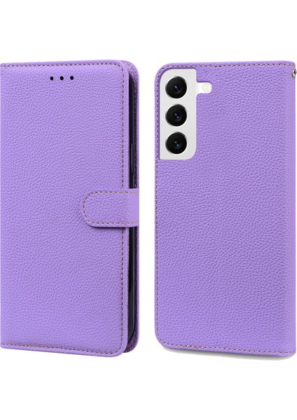 Samsung Galaxy S24+ Litchi Doku Deri Cüzdan Stand Telefon Kapağı (Yurt Dışından)