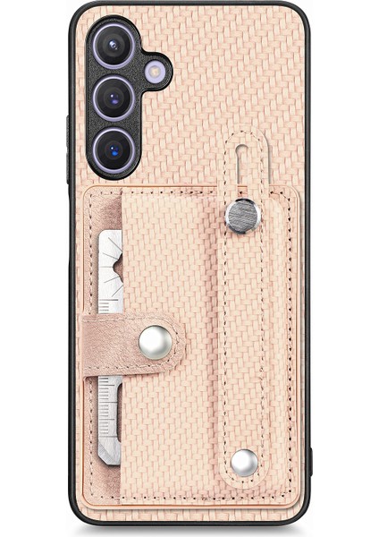 Samsung Galaxy S24+ Bileklik Kickstand Telefon Kapağı Kart Yuvaları ile (Yurt Dışından)