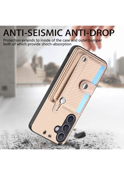 Samsung Galaxy S24+ Bileklik Kickstand Telefon Kapağı Kart Yuvaları ile (Yurt Dışından) fırsatları