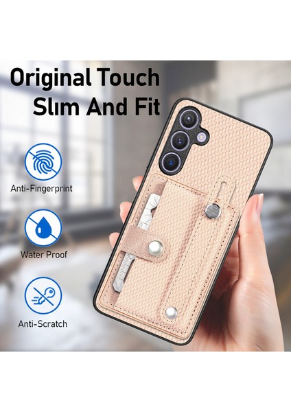Samsung Galaxy S24+ Bileklik Kickstand Telefon Kapağı Kart Yuvaları ile (Yurt Dışından) indirimleri