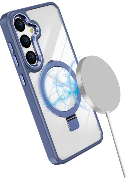 Samsung Galaxy S24 Shockproof Tpu+Akrilik Kickstand Telefon Kapağı Magsafe ile Uyumlu (Yurt Dışından) modelleri
