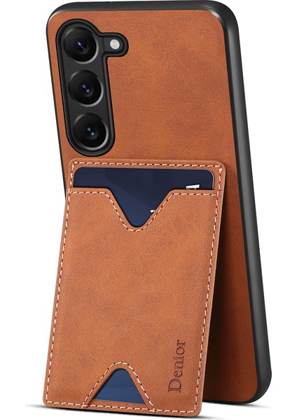 Samsung Galaxy S24+ Şok Geçirmez Deri+ Tpu Telefon Kapağı Kart Yuvalı (Yurt Dışından) modelleri