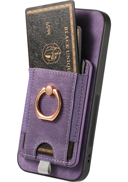 Samsung Galaxy S24 Kickstand Case Çıkarılabilir Manyetik Kart Tutucu Telefon Kapağı (Yurt Dışından)