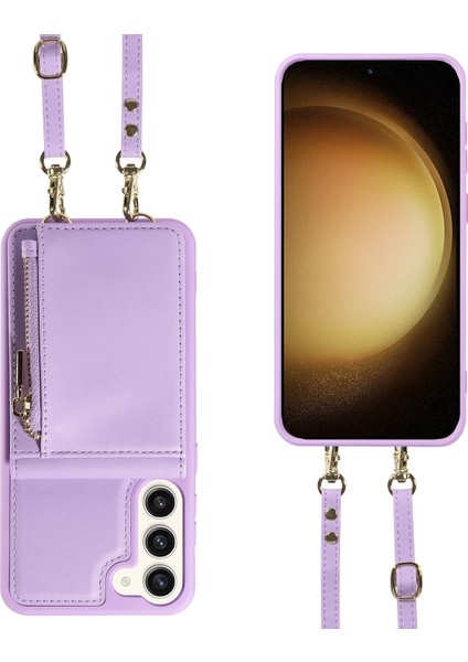 Samsung Galaxy S24+ Rfıd Engelleme Pu+ Tpu Kickstand Cüzdan Telefon Kapağı Kayışlarla (Yurt Dışından) modelleri