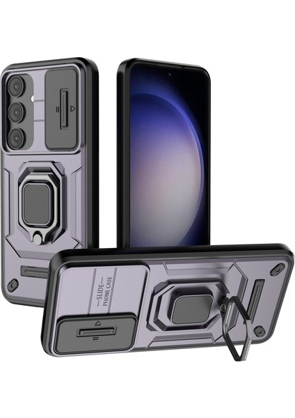 Samsung Galaxy S24 Shockproof Pc + Tpu Slayt Lens Kickstand Telefon Kapağı (Yurt Dışından)