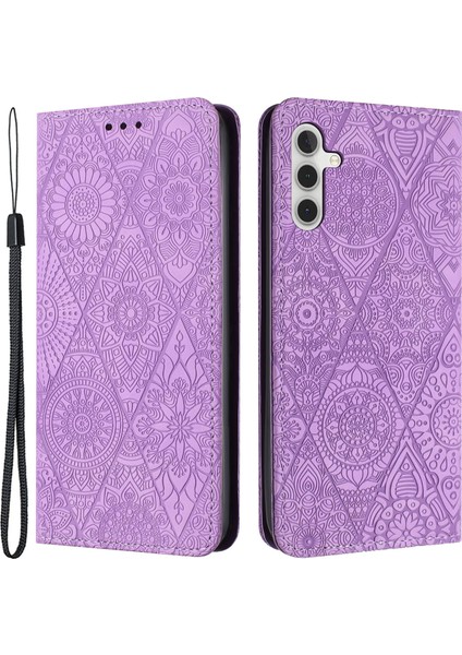 Samsung Galaxy S24 Deri Kılıf Cüzdan Stand Baskılı Telefon Kapağı (Yurt Dışından) fiyatları