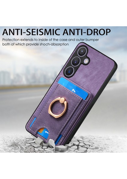 Samsung Galaxy S24 Kickstand Case Çıkarılabilir Manyetik Kart Tutucu Telefon Kapağı (Yurt Dışından) indirimleri