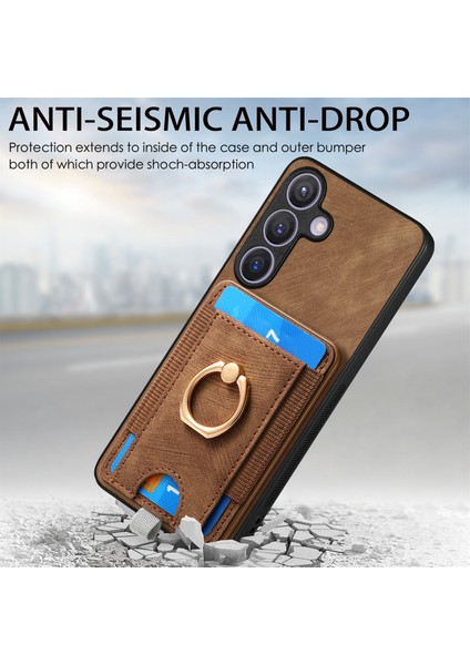 Samsung Galaxy S24 Kickstand Case Çıkarılabilir Manyetik Kart Tutucu Telefon Kapağı (Yurt Dışından) indirimleri