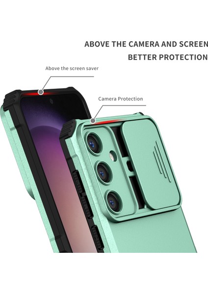Samsung Galaxy S24+ Cep Telefonu Kılıfları Slayt Lens Kalkanı Pc+ Tpu Kickstand Cover (Yurt Dışından) fırsatları