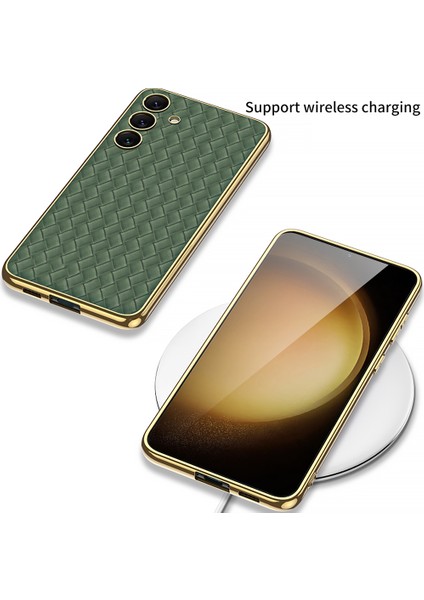 Samsung Galaxy S24 Cep Telefonu Kılıfları Pu Deri+Tpu+Pc Dokuma Doku Kapağı (Yurt Dışından) indirimleri