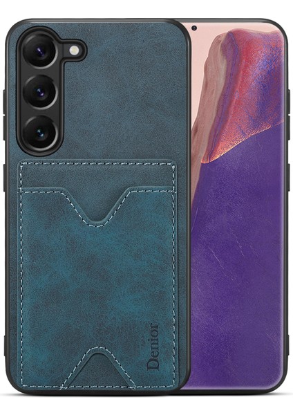 Samsung Galaxy S24+ Şok Geçirmez Deri+ Tpu Telefon Kapağı Kart Yuvalı (Yurt Dışından)