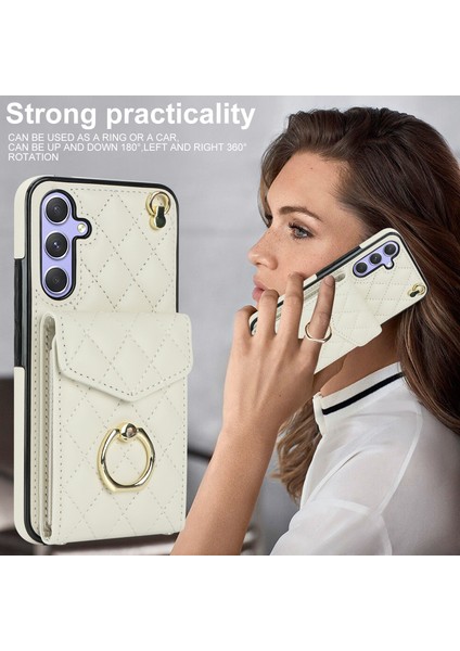 Samsung Galaxy S24+ Cep Telefonu Kılıf Kart Çanta Yüzüğü Kickstand Pu+ Tpu Crossbody Cover (Yurt Dışından) indirimleri