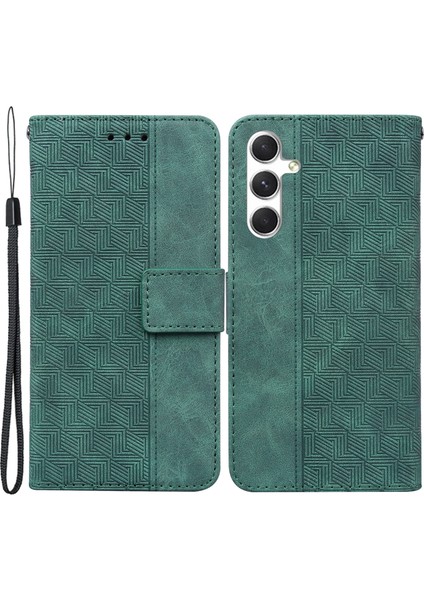 Samsung Galaxy S24+ Baskılı Geometri Stand Cüzdan Deri Kapağı (Yurt Dışından)