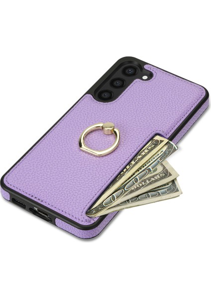 Samsung Galaxy S24+ Kart Tutucu Deri+ Tpu Ring Kickstand Cover (Yurt Dışından) modelleri