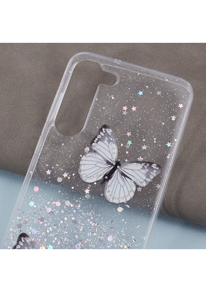 Samsung Galaxy S24 Tpu+Pvc Işıltı Epoksi Kelebek Dekor Kapağı (Yurt Dışından) fırsatları