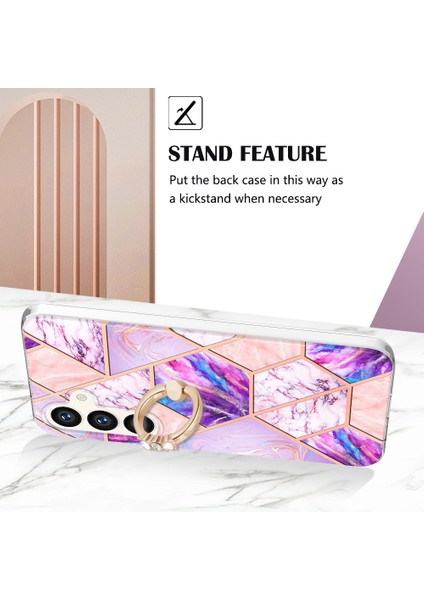 Samsung Galaxy S24 Tpu Case Kickstand Mermer Telefon Kapağı (Yurt Dışından) modelleri