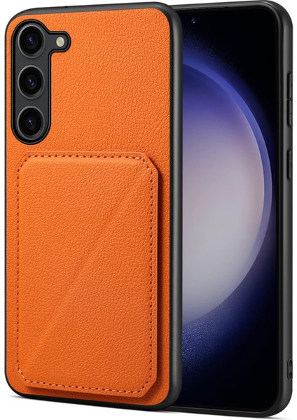 Samsung Galaxy S24+ Kart Tutucu Kickstand Deri+Pc+Tpu Cep Telefon Kılıfı (Yurt Dışından)