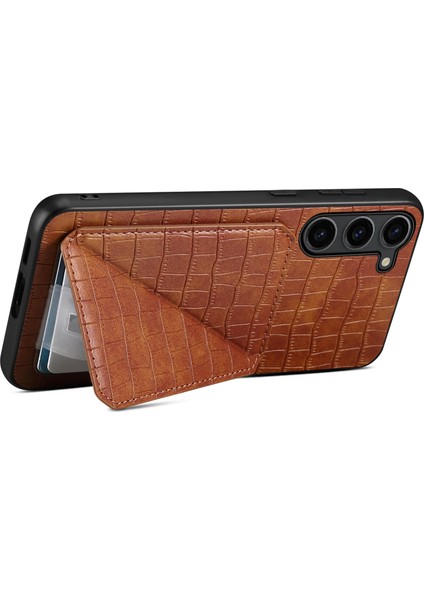 Samsung Galaxy S24+ Kart Tutucu Kickstand Timsah Doku Deri+Pc+Tpu Kapak (Yurt Dışından) fırsatları