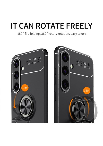 Samsung Galaxy S24+ Çizgiye Karşı Çizgiye Karşı Tpu Telefon Koruyucu Kapak Parmak Yüzük Kickstand (Yurt Dışından) modelleri