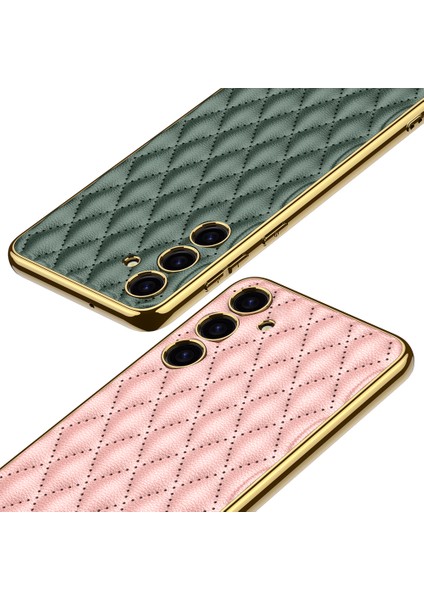 Samsung Galaxy S24+ Dikişli Eşkenar Dörtgen Pu Deri+Tpu+Pc Kapağı Cep Telefonu Kılıfları (Yurt Dışından) fırsatları