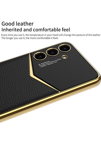 Samsung Galaxy S24+ Cep Telefon Kılıfları Elektrokaplama Pu Deri Kaplamalı Pc+ Tpu Kapak (Yurt Dışından) modelleri