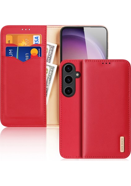 Samsung Galaxy S24+ Rfıd Engelleyen Cowhide Deri Cüzdan Kapağı (Yurt Dışından)