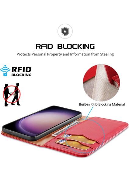 Samsung Galaxy S24+ Rfıd Engelleyen Cowhide Deri Cüzdan Kapağı (Yurt Dışından) fırsatları