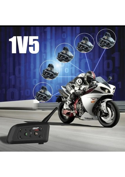 V6 Pro Motosiklet Bluetooth Intercom Kulaklık 1200 M