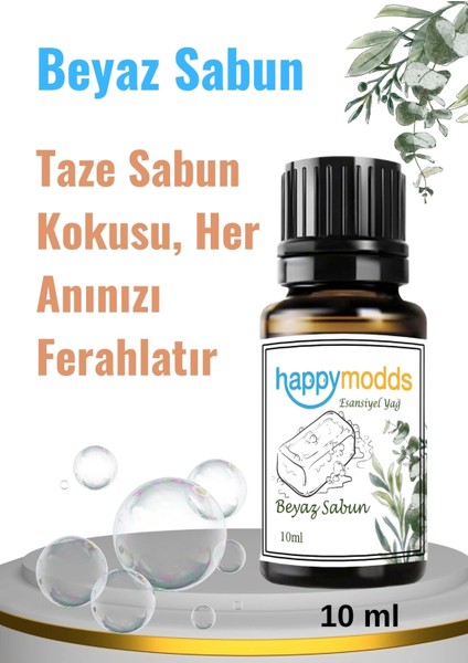 Beyaz Sabun Aromaterapi Uçucu Yağ Esansiyel Buhurdanlık Yağı 10 ml