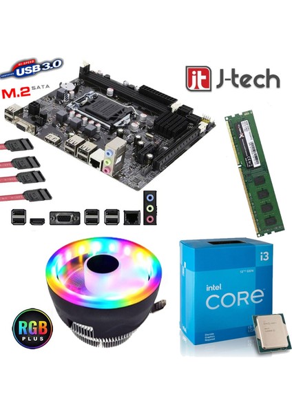 I5-6500 3,60GHZ + 8gb Ram + H110 Anakart 1151PIN + Rainbow Cpu Fan Bundle Motherboard