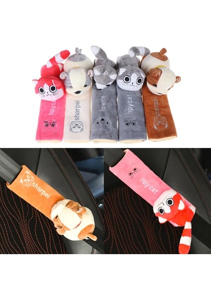 Gri Peluş Dolgu Çocuk Koltuğu Emniyet Kemeri Örtüsü Omuz Pedleri Koruma Oto Aksesuarları Sevimli Karikatür Araba (Yurt Dışından) fiyatları