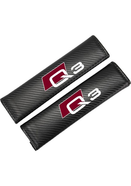 Q3 Arbon Fiber Desen Emniyet Kemeri Kapağı, Koruyucu Kapak, Audi A4 Araba Aksesuarları Için Emniyet Kemeri Omuz Yastığı (Yurt Dışından)