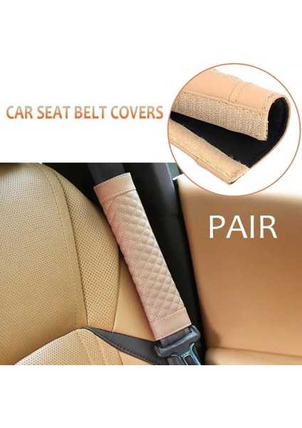 Açık Kahverengi 2 Adet Autocar Gadget Araba Emniyet Emniyet Kemeri Pu Deri Omuz Koruma Pedi Dolgu Otomobil Aksesuarları Kapakları (Yurt Dışından) fırsatları