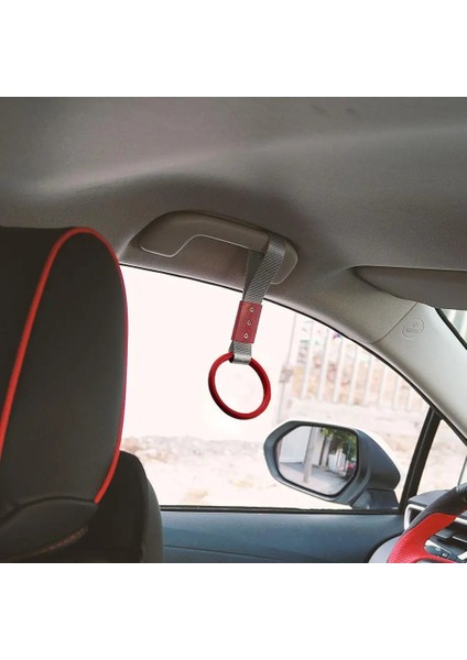 Siyah Yuvarlak 9.65 Inç Yuvarlak Arabalar Iç Çekme Halkası Metro Tren Kolu Askı Charm Drift Jdm Tsurıkawa Yüzük Araba Arka Tampon Uyarı Döngüleri (Yurt Dışından)