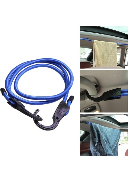 Siyah 1.5 M Araba Araç Bagaj Halatı Ayarlanabilir Streç Elastik Çamaşır Germe Kemerleri Manto Askısı Iç Aksesuarlar (Yurt Dışından) fiyatları