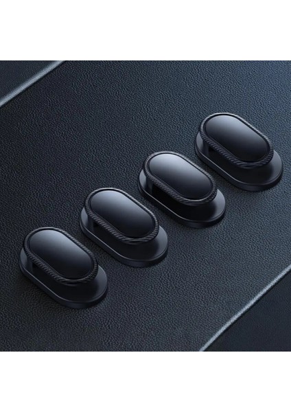 Siyah 4 Adet Dayanıklı Otomatik Askı Işaretsiz Uzun Hizmet Süresi Pürüzsüz Kenar Yapışkanlı Anahtar USB Kablosu Araba Kancası (Yurt Dışından) fırsatları