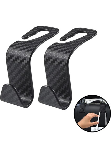 Ar Koltuk Kancası 15KG Rulman Arka Koltuk Kancası Kafalık Askı Depolama Organizatör Askı Depolama Kancası Karbon Fiber (Yurt Dışından) modelleri