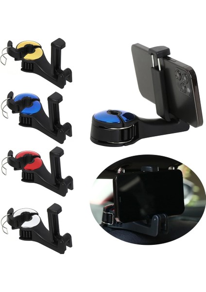 Kırmızı Telefon Tutucu ile Ayarlanabilir Araba Koltuğu Arka Kancalar Evrensel Araç Telefonları Tutmak Için Araba Kafalık Kancası Çanta Bakkal (Yurt Dışından) fiyatları