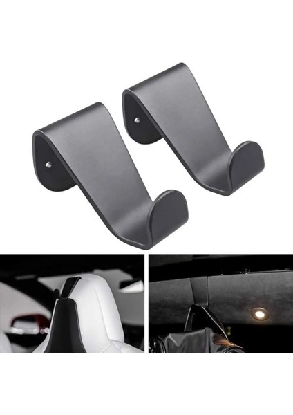 Siyah Araç Koltuğu Ceket Çanta Tutucu Kancalar, Koltuk Kafalık Arka Kanca, Torba Tutucu Elbise Askıları Tesla Model S Model X-Set Of2 Için Tasarlandı (Yurt Dışından)