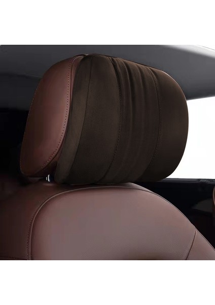 Koyu Kahverengi Tarzı Forbell Araba Kafalık Boyun Yastık Malzemeleri Yastık Bellek Pamuk Araba Seyahat Aksesuarları Iç Araba Yastık Kafalık Süet Kumaş (Yurt Dışından)