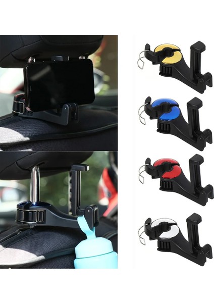 Mavi Ar Kancalar Telefon Tutucu ile Araba Koltuğu Arka Kanca Araç Evrensel Ayarlanabilir Araba Kafalık Telefonları Tutmak Için Kanca Çanta (Yurt Dışından) fırsatları