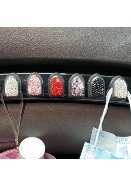 Pembe Yapışkanlı Kanca Punch-Free Parlak Düzenli Tutmak Rhinestone Gömülü Kablo Düzenleyici Araba Askısı Anahtarlar Için Araba Kancası (Yurt Dışından) modelleri